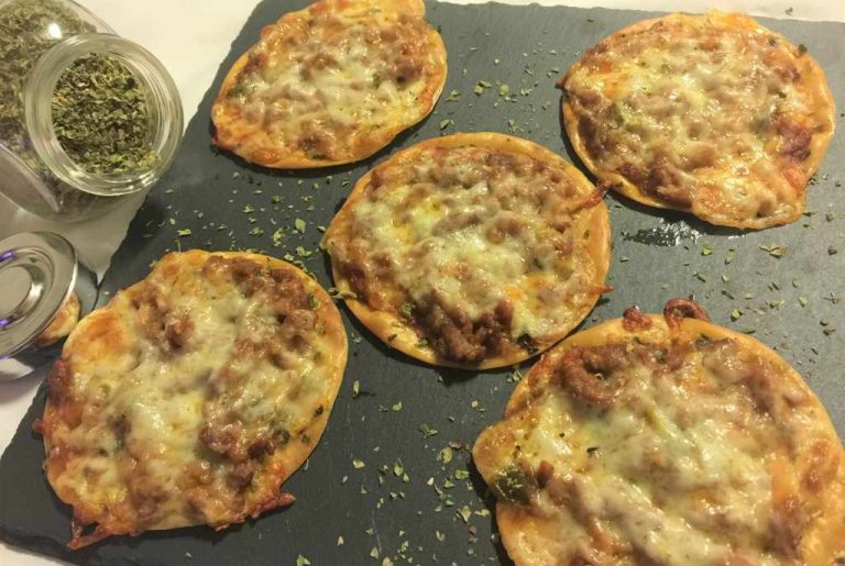como hacer minipizzas con obleas de empanadilla