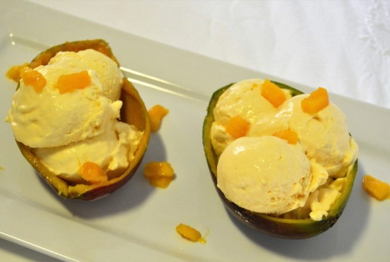 como hacer helado de mango