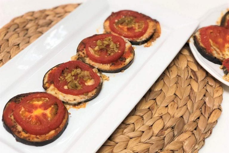 como hacer pizza con base de berenjena