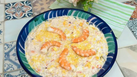 como hacer ensaladilla de arroz tropical con manzana