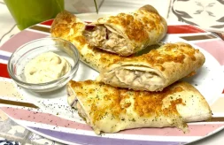 como hacer rollos de pollo cremosos