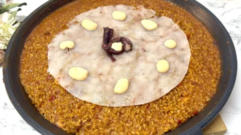 como hacer arroz con carpaccio de gambas y pulpo