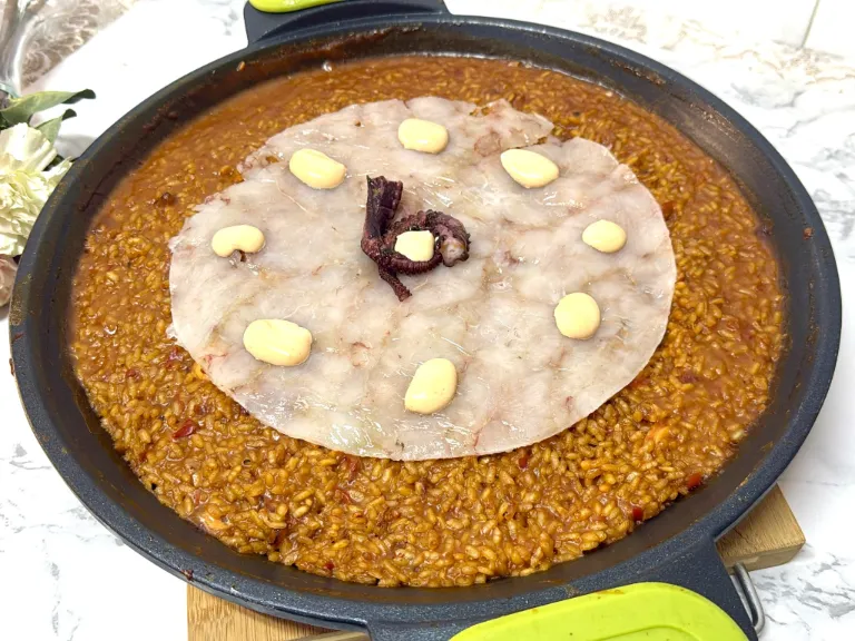 como hacer arroz con carpaccio de gambas y pulpo